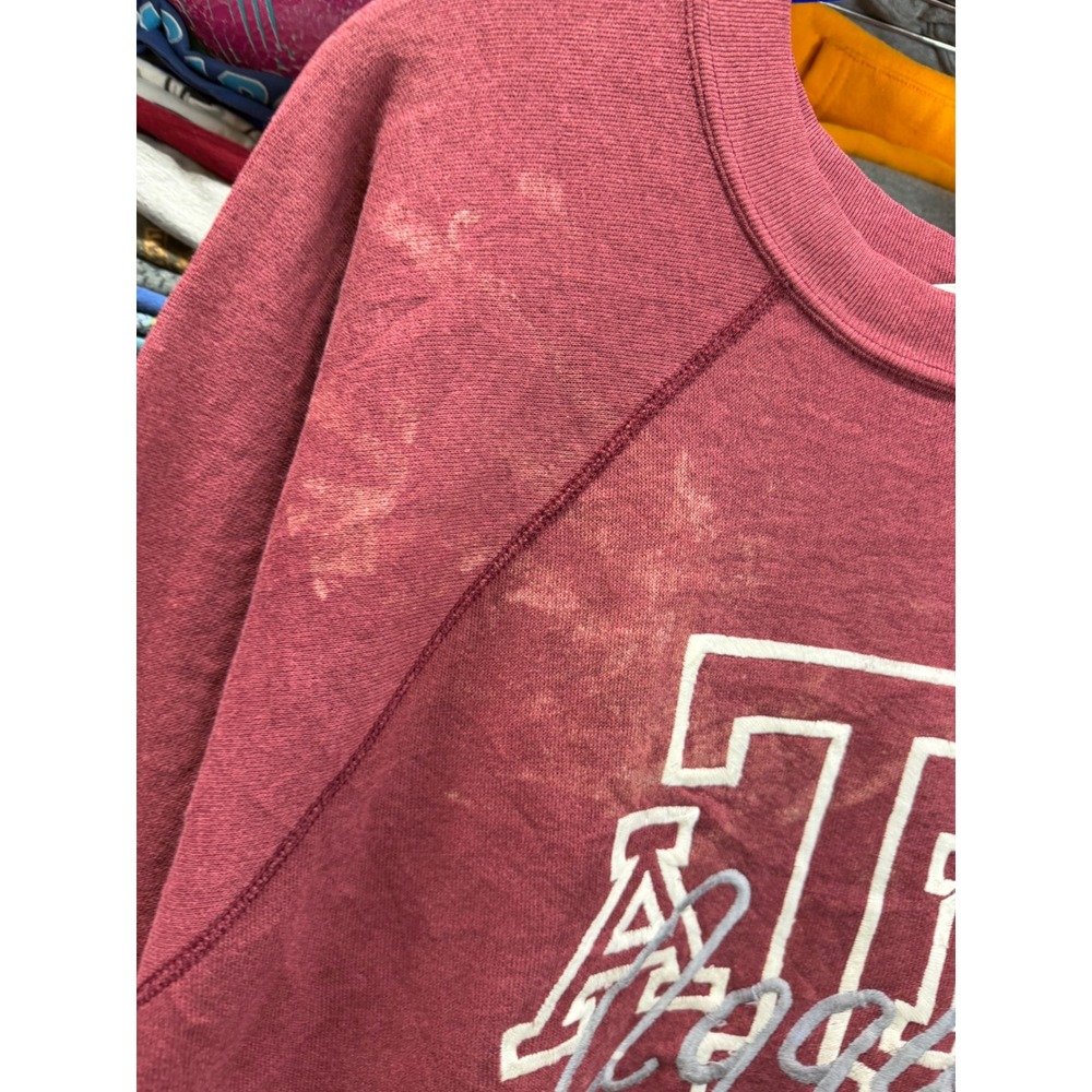 Vintage 80s Texas A&M Aggies Sweatshirt XL Maroon Tournament Apparel Thrashed - Picture 4 of 10